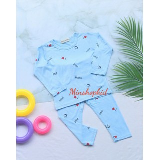 Bộ thun lạnh papa mama cho bé