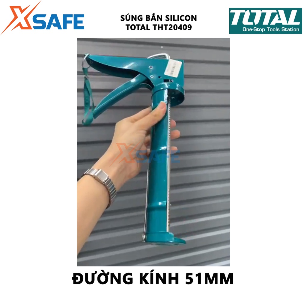 Súng bắn silicon TOTAL THT20409 | dụng cụ bơm silicon Kích cỡ 235mm (9''), Độ dày 1mm, Đường kính 51mm, Trọng lượng 1kg
