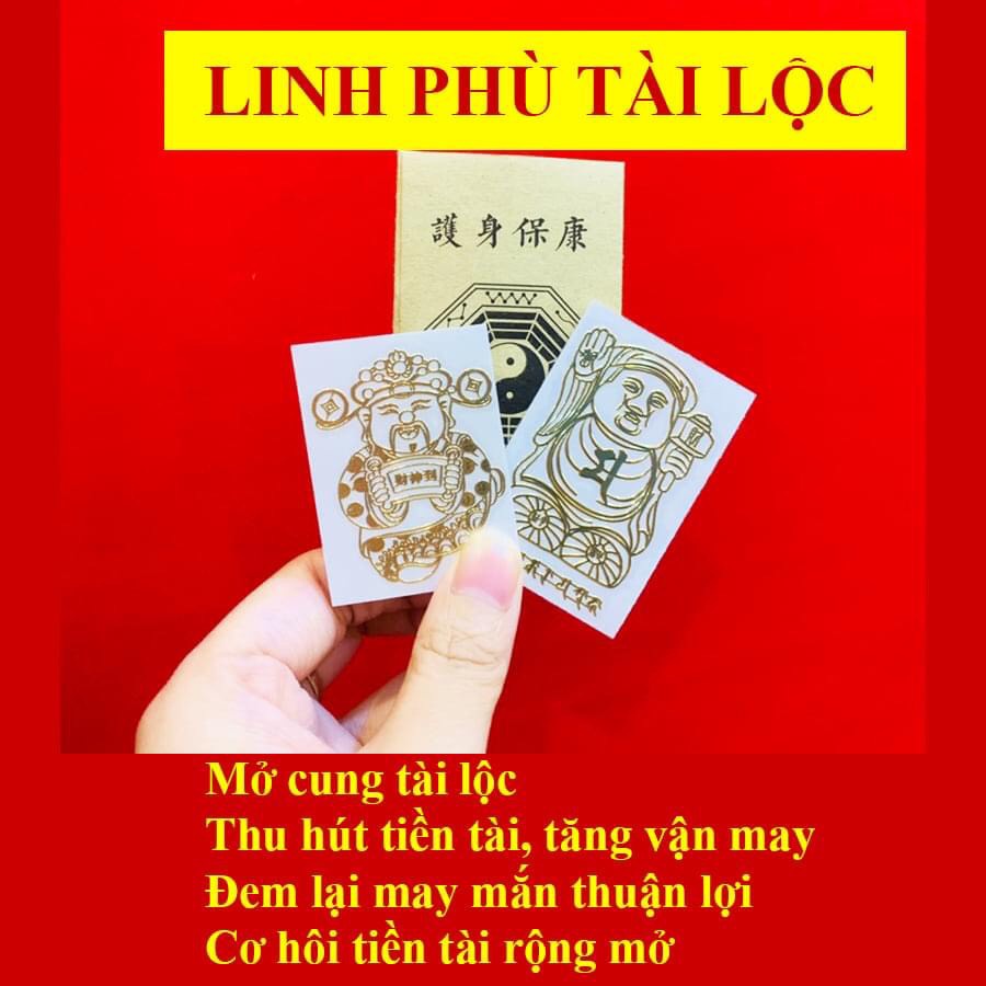 Linh phù dán điện thoại 35 mẫu bình an tài lộc để bóp ví phong thuỷ