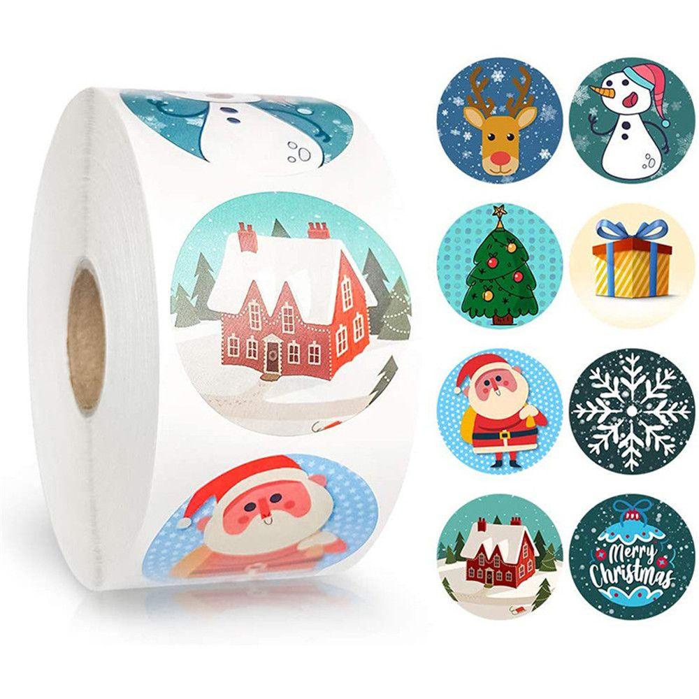 Cuộn 500 Nhãn Dán Trang Trí Giáng Sinh