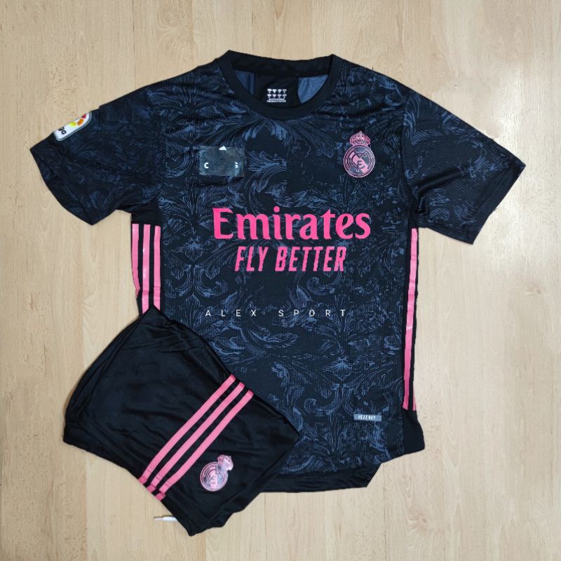 ❃Bộ Quần Áo CLB Real Madrid màu Đen Hồng 2021-2022 siêu chất SPF