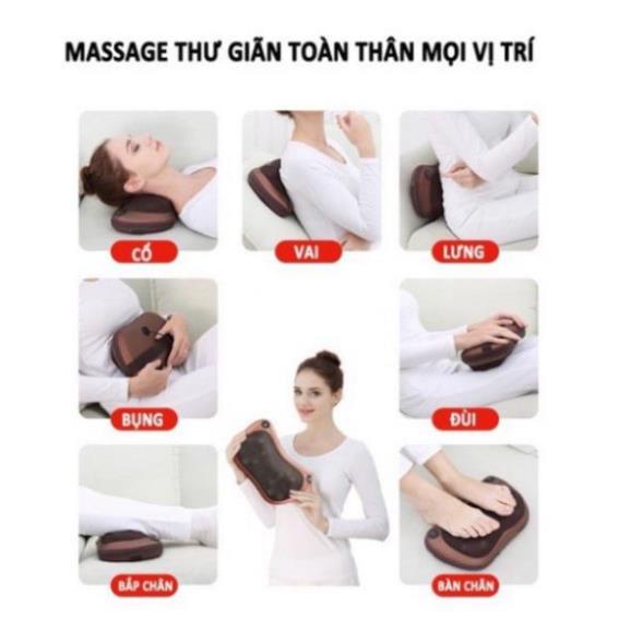 Gối Massage Hồng Ngoại 8 Bi Xoay 2 Chiều Công Nghệ Nhật Bản - Bảo Hành 12 Tháng