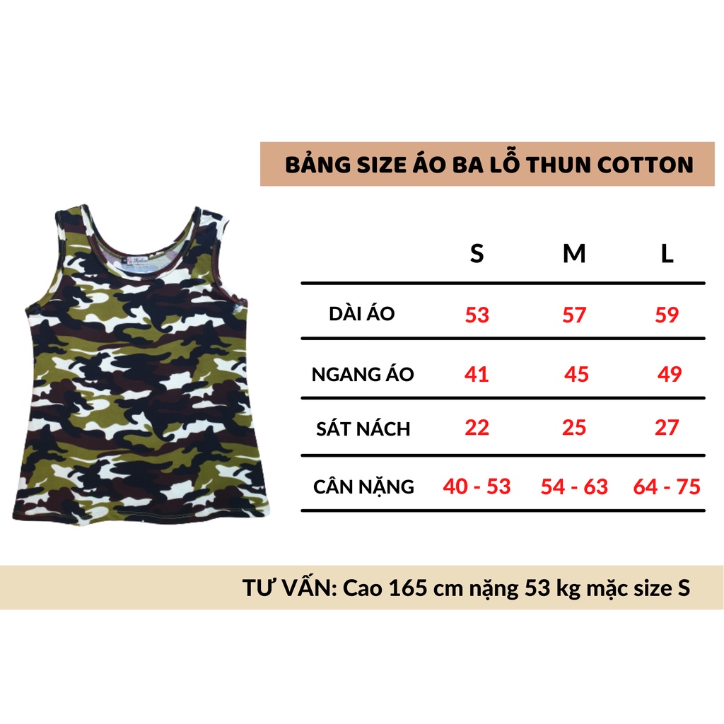 Áo ba lỗ vải thun cotton nữ sát nách Nhã Dung Store phong cách quân đội chất thun lạnh mềm mịn đủ size dưới 75kg