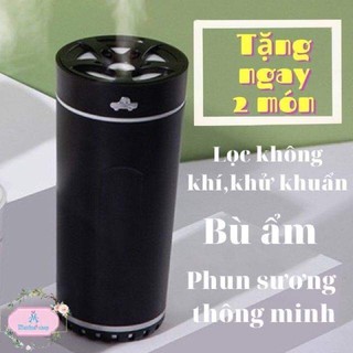 Máy xông tinh dầu xe ôtô hình trụ tặng kèm tinh dầu,máy tạo ẩm ôtô