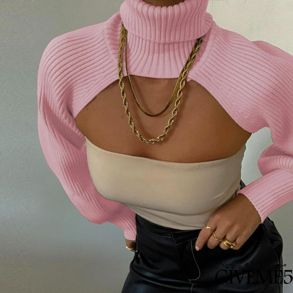 Áo Len Nữ Dài Tay Cổ Cao Thời Trang