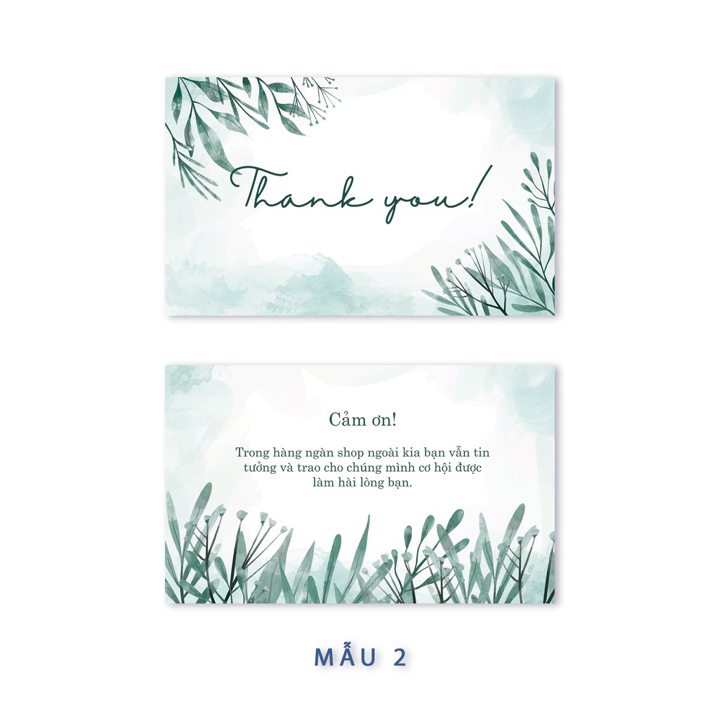 Hộp 100 card cám ơn, thiệp cảm ơn hoặc Thank you card dành riêng cho shop bán hàng dùng để tặng khách hàng