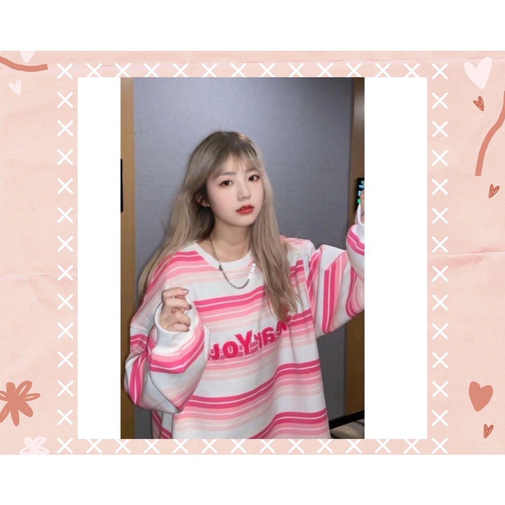 áo.sweater sọc kẻ hồng