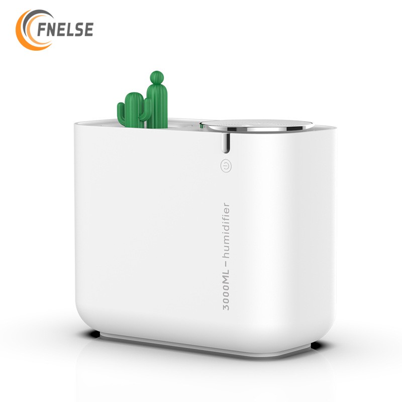 Máy phun sương tạo ẩm Fnelse dung tích 3l hình cây xương rồng/chú gấu tích hợp đèn ngủ LED