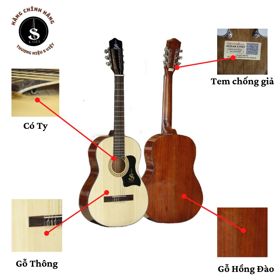 Đàn guitar cho người mới tập, Top 7 mẫu đàn guitar gỗ thịt có ty chính hãng S Việt mã ES