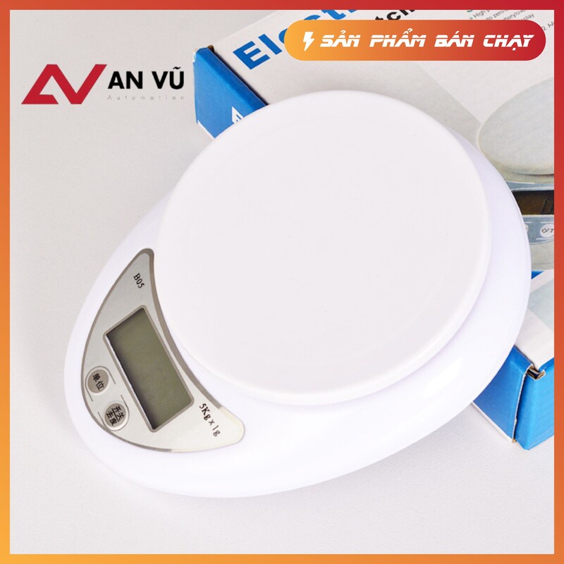 Cân Tiểu Ly Điện Tử Nhà Bếp Mini Định Lượng 1g - 5Kg Làm Bánh Độ Chính Xác Cao Tặng Kèm 2 Pin AAA