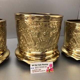 Combo 3 chiếc bát hương đồng vàng