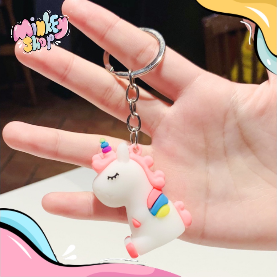 Móc Khóa Đẹp Nhiều Hình Kì Lân 1 sừng Cute phụ kiện Túi Xách dễ thương - Minkey