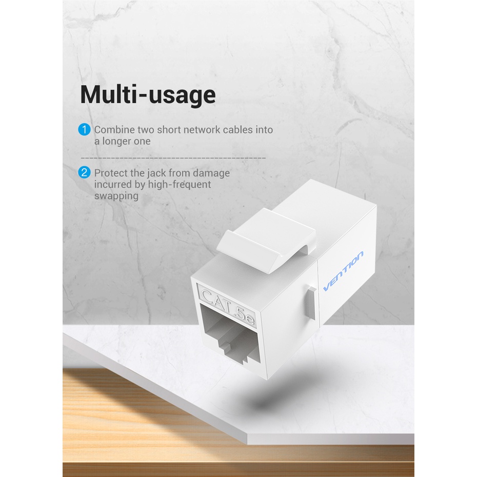 Đầu nối dài cáp mạng Cat5e Vention VDD-B07-W