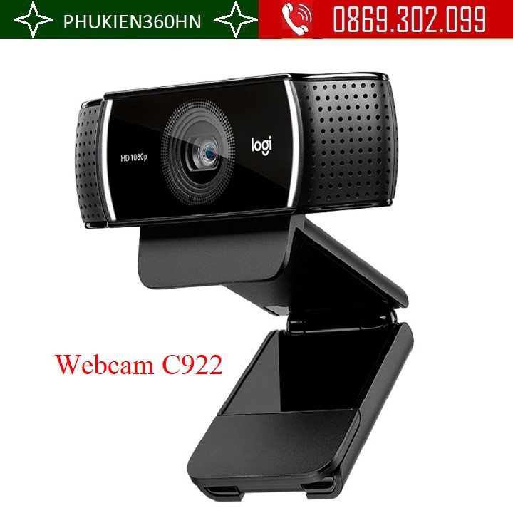 [Mã 55ELSALE1 giảm 7% đơn 300K] Webcam Logitech C922 Livetream cho máy tính bàn, Laptop học online