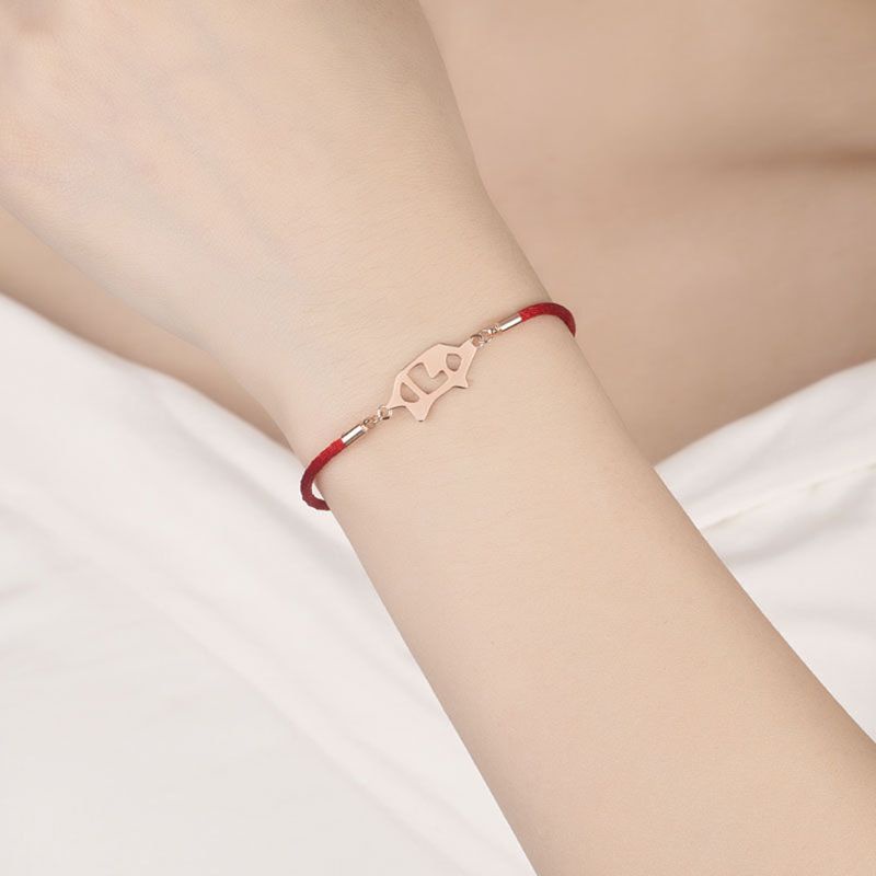 Vòng Đeo Tay May Mắn Họa Tiết Chú Heo Xinh Xắn Theo Phong Cách Năm Mới 2019