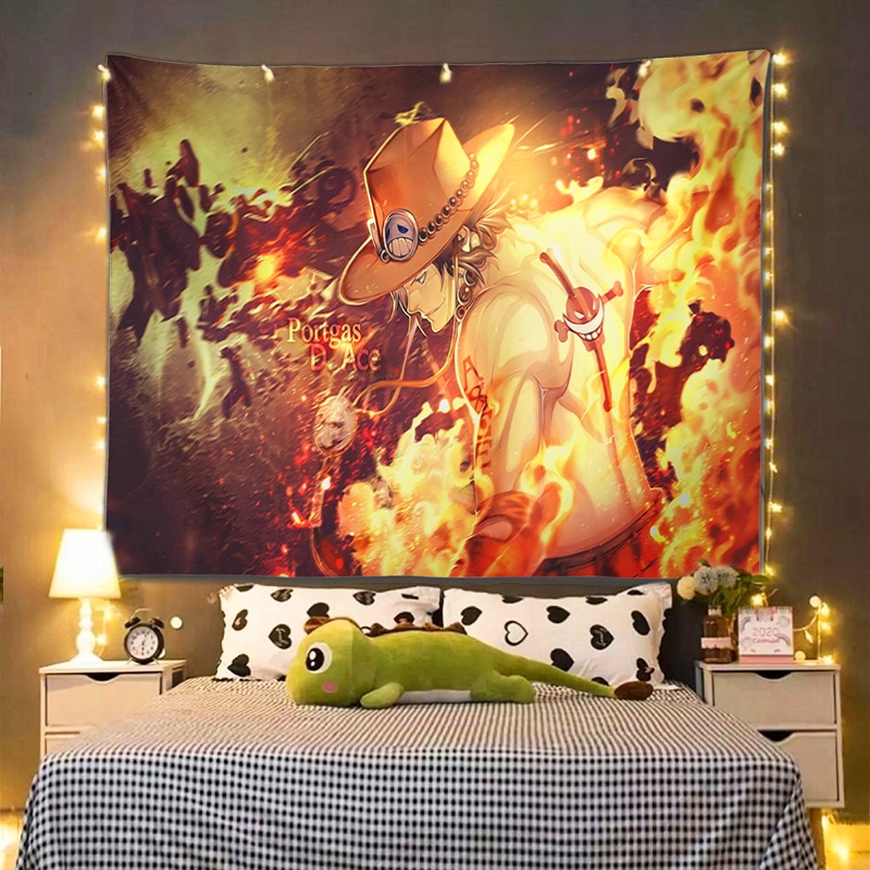 Tranh cao cấp Ace Tranh one piece Tranh anime Tranh vải treo tường size to tặng móc treo, thảm treo tường decor ph