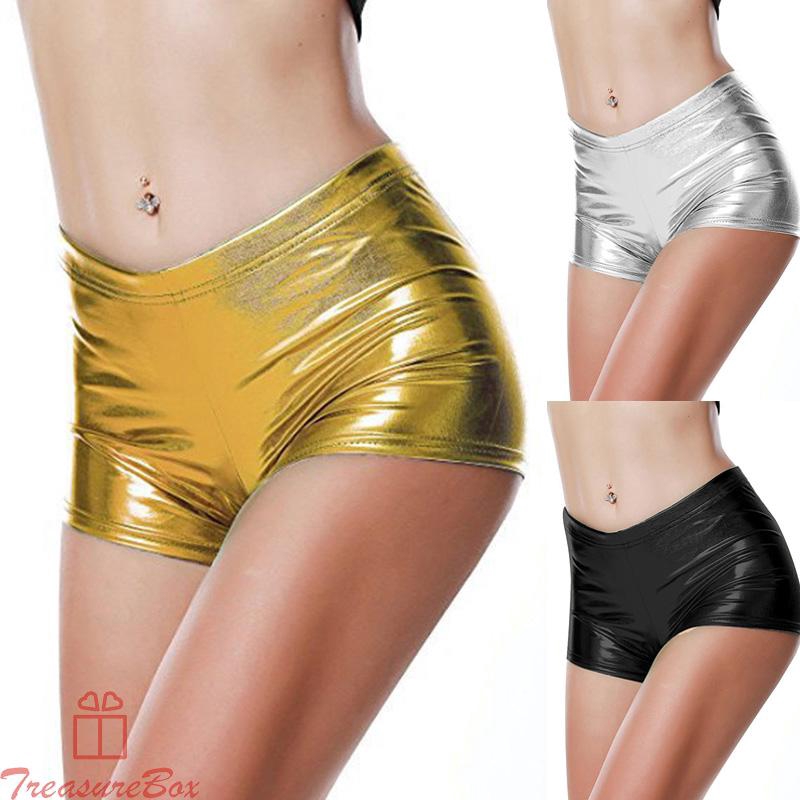 Women Ladies Shorts Clubwear Party Pants Costume Mini Tight Solid Wet look Low waist Women Ladies Sexy Bottoms | BigBuy360 - bigbuy360.vn