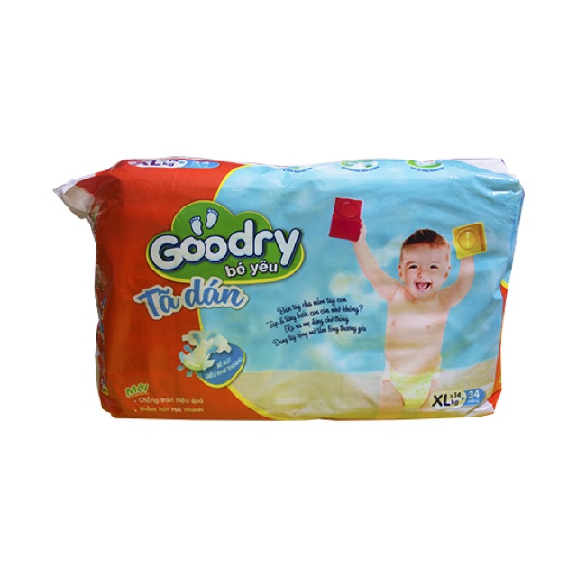 COMBO 3 GÓI TẢ DÁN GOODRY S46/M42/L38/XL34(TẶNG KHĂN ƯỚT 20 TỜ)