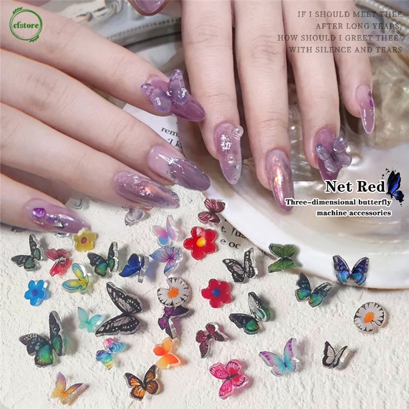 Sticker Dán Móng Họa Tiết Bướm 3d