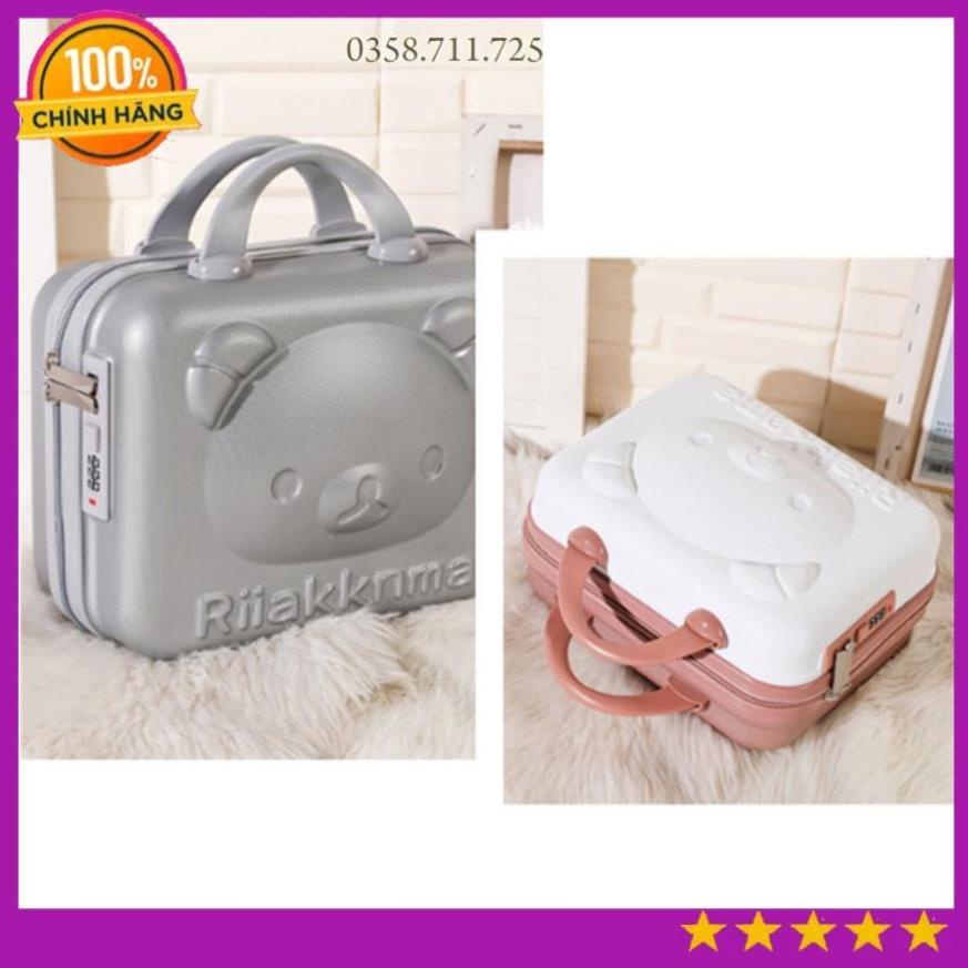 Valy du lịch mini hình Gấu dễ thương, cốp đựng đồ trang điểm tiện lợi