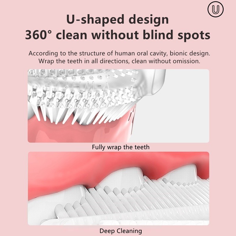 Bàn Chải Đánh Răng Điện Tử Tự Động Hình Chữ U 360 Độ Họa Tiết Hoạt Hình Độc Đáo Cho Bé