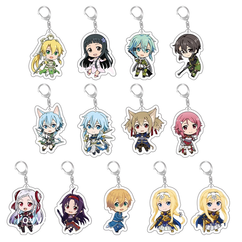 Móc Khóa Nhựa Acrylic Họa Tiết Hoạt Hình Sword Art Online