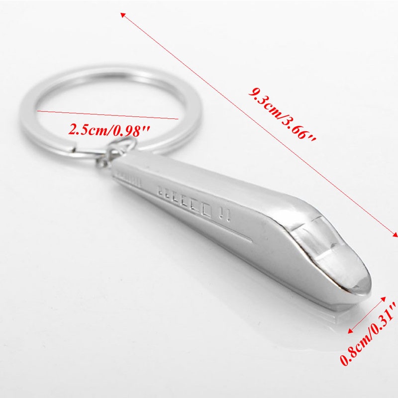 Móc Khóa Hình Đầu Tàu Lửa 3D Bằng Kim Loại Màu Bạc Dành Cho Xe Hơi