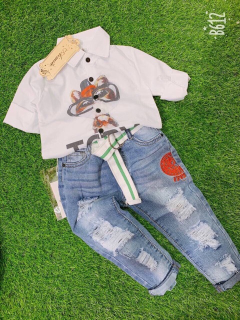 Áo sơ mi trắng cho bé (có bảng size hình cuối) BabySunny shop