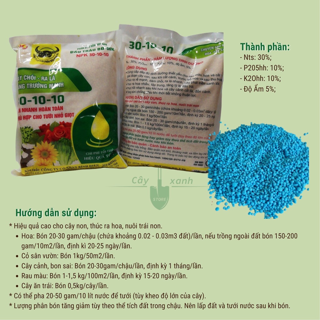 Phân Bón Tổng Hợp Đầu Trâu NPK 30-10-10