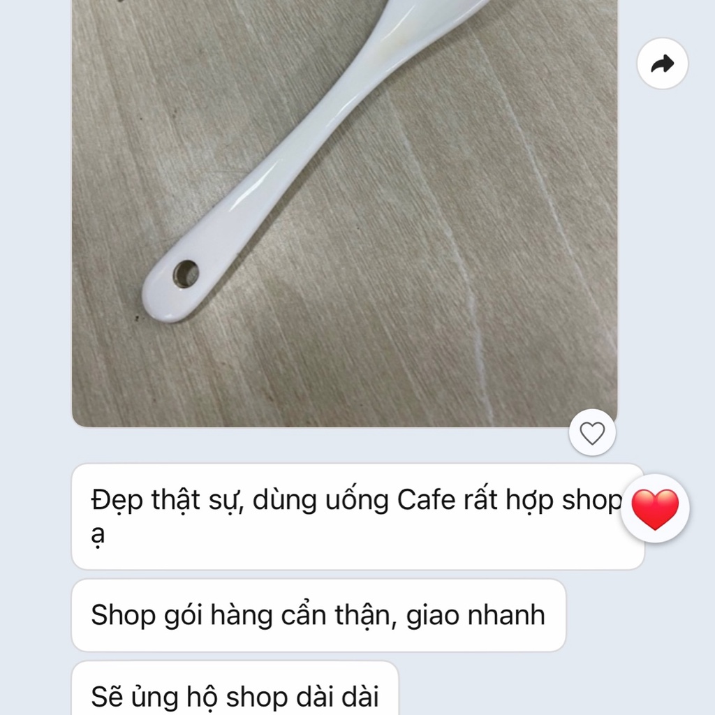 THÌA SỨ TRẮNG MUỖNG CAFE BÁNH TRÀ 13CM GỐM SỨ BÁT TRÀNG