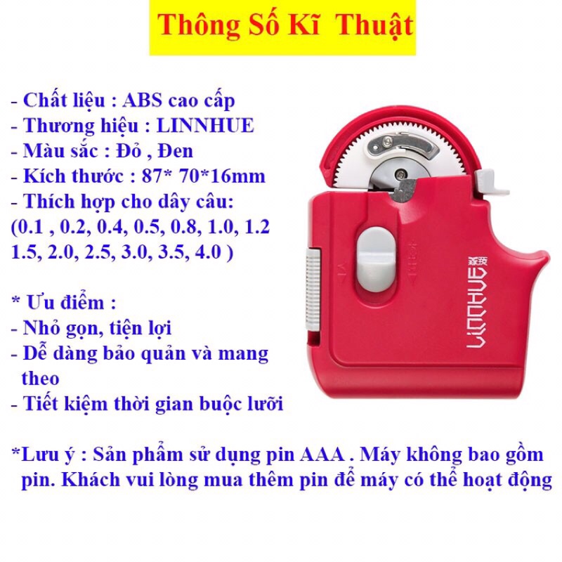 Máy buộc lưỡi câu tặng kèm đôi pin-Dụng cụ tiện ích 2 màu
