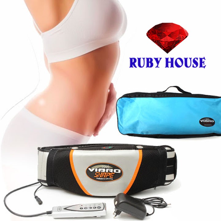 [BH 1 đổi 1]Đai rung nóng Vibro Shape CHÍNH HÃNG, Đai massage giảm mỡ toàn thân HIỆU QUẢ NHANH-Ruby House