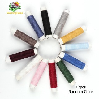 Set 12 cuộn chỉ Polyester nhiều màu sắc may đồ thủ công DIY
