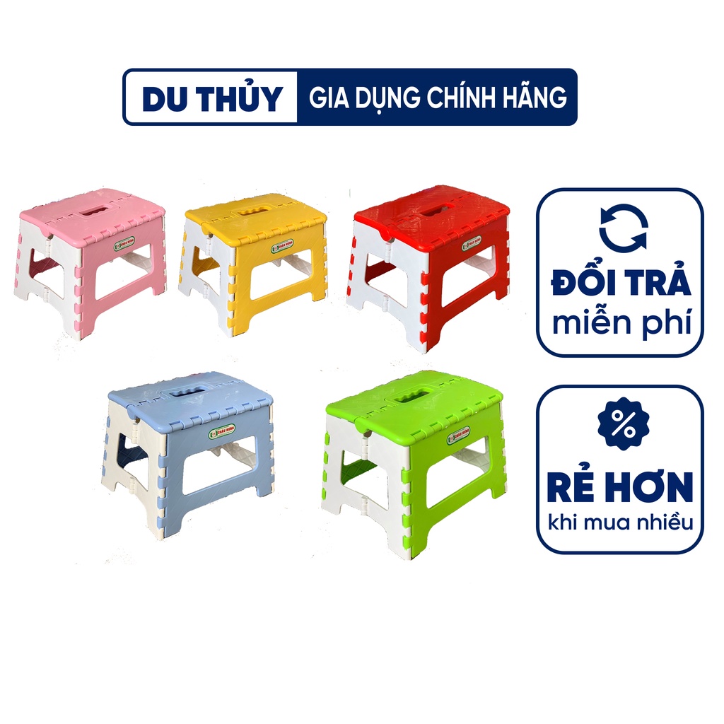 Ghế Xếp Mini Gấp Gọn Bằng Nhựa Nhiều Màu Sắc Thiết Kế Nhỏ Gọn, Nhựa Châu Hưng Trọng Lượng Siêu Nhẹ Vô Cùng Chắc Chắn