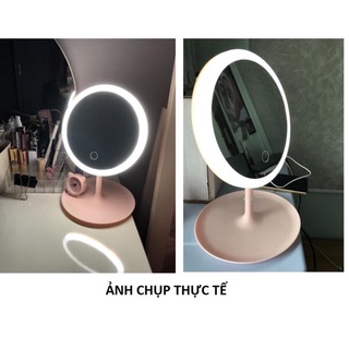 Gương để bàn mini -gương trang điểm có đèn LED cảm ứng Cao Cấp 3 CHẾ ĐỘ