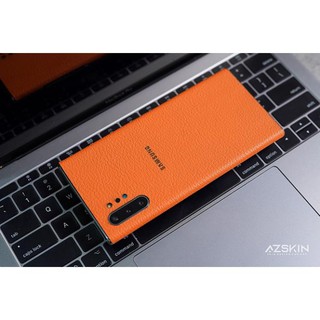 Miếng Dán Da Bò Galaxy Note 8/9/10/10Plus/Note20/Note20 Ultra | Da Bò Thật Vân Aran Cam