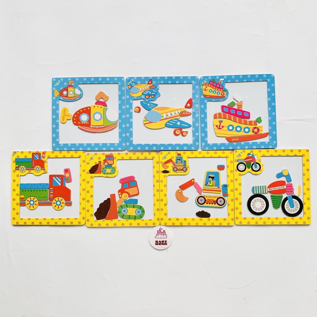 Tranh Ghép Hình 3D Động Vật, Phương Tiện Giao Thông Bằng Nam Châm Cho Bé