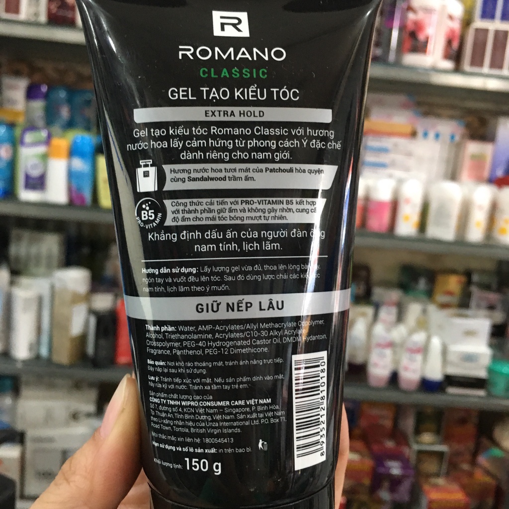 Gel vuốt tóc Romano Classic giữ nếp lâu 150g