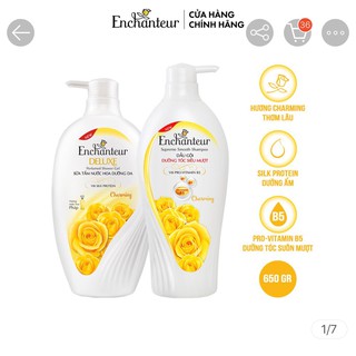 Combo Dầu Gội và Sữa tắm nước hoa Enchanteur Charming 650g/Chai