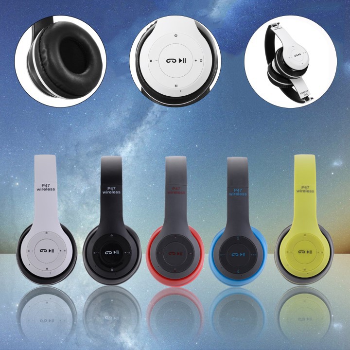 *BAO TEST 1 ĐỔI 1* TAI NGHE CHỤP TAI, HEADPHONE GOOGLE P47 BLUETOOTH, KHÔNG DÂY, có khe cắm thẻ nhớ TÍCH HỢP TẤ