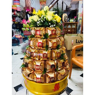 Combo 30c Hộp lục lăng màu vàng Đựng trà, kẹo, socola (xem kỹ hộp ở video)