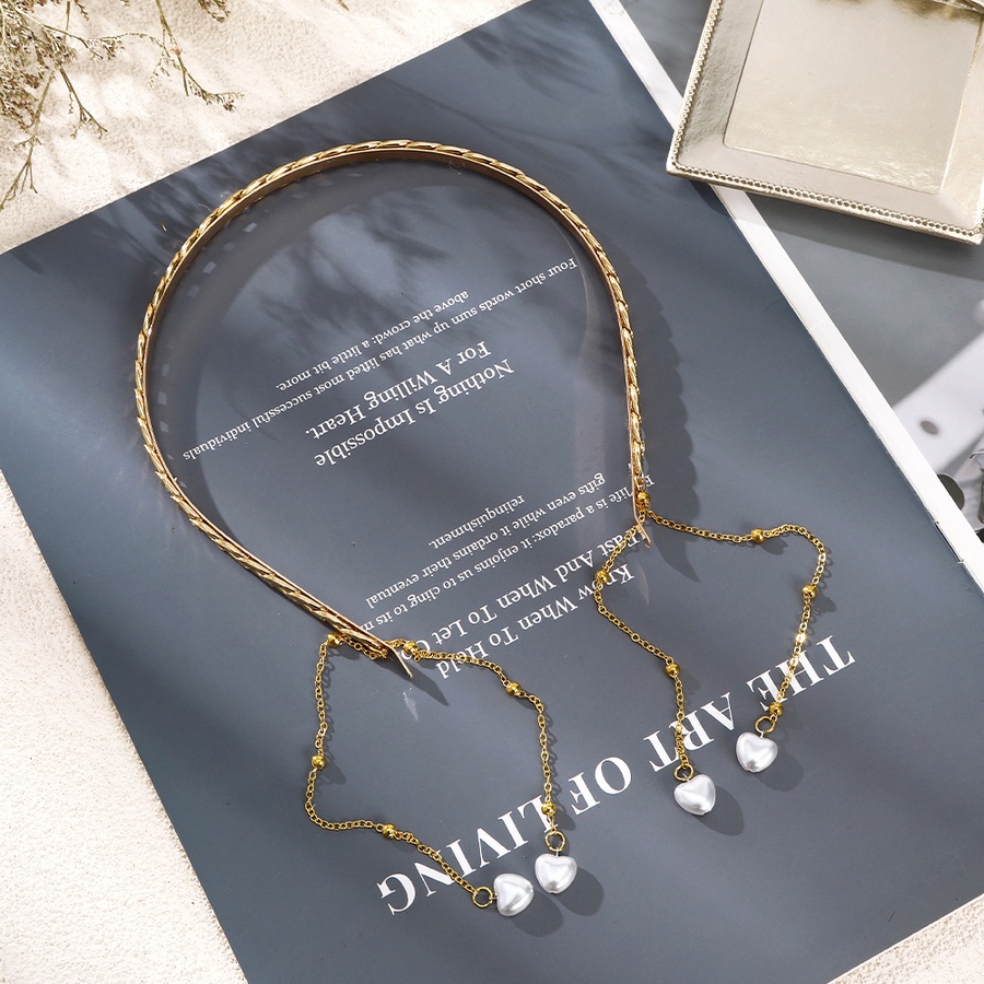 Băng Đô Dây Xích Kim Loại Vàng Phong Cách Hàn Quốc