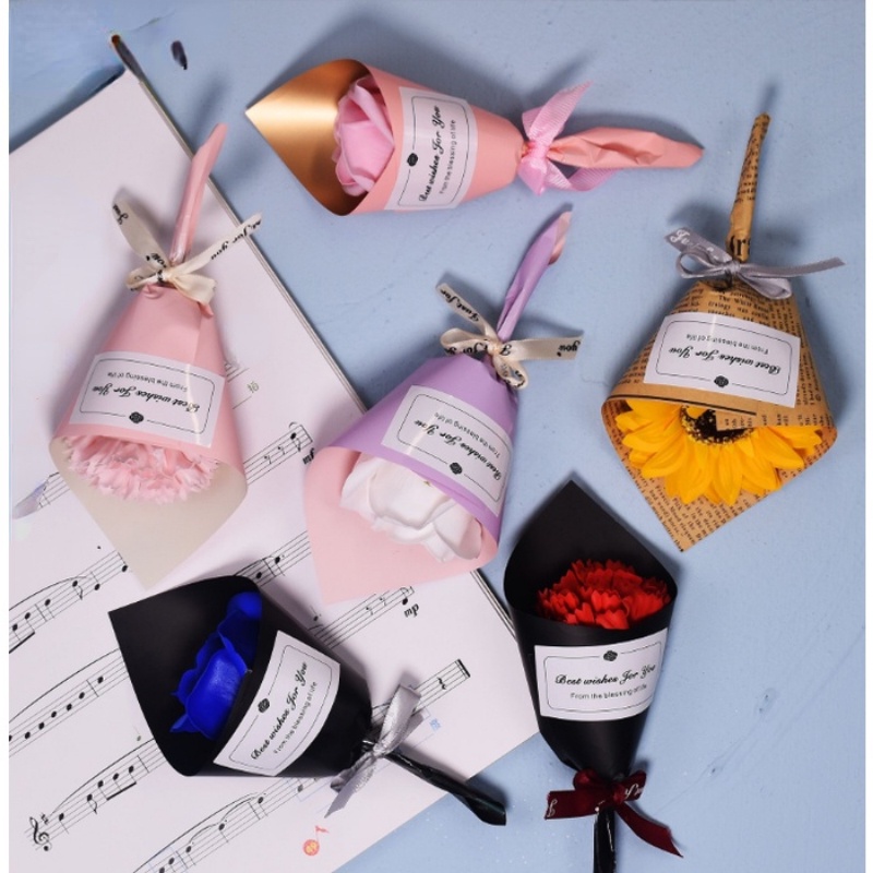 Bó Hoa Hồng Sáp Thơm Handmade Mini Làm Quà Tặng / Trang Trí Sáng Tạo
