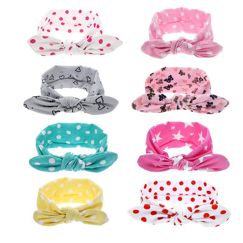 Băng đô chấm bi đàn hồi cho bé gái