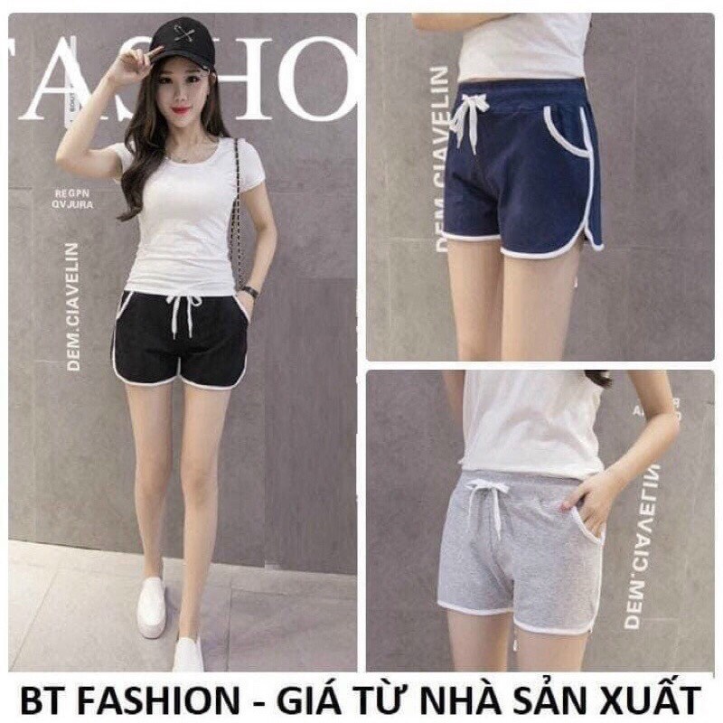 Quần đùi nữ, Quần short Viền Đùi thể thao dáng ngắn năng động, mặc nhà, đồ ngủ giá rẻ