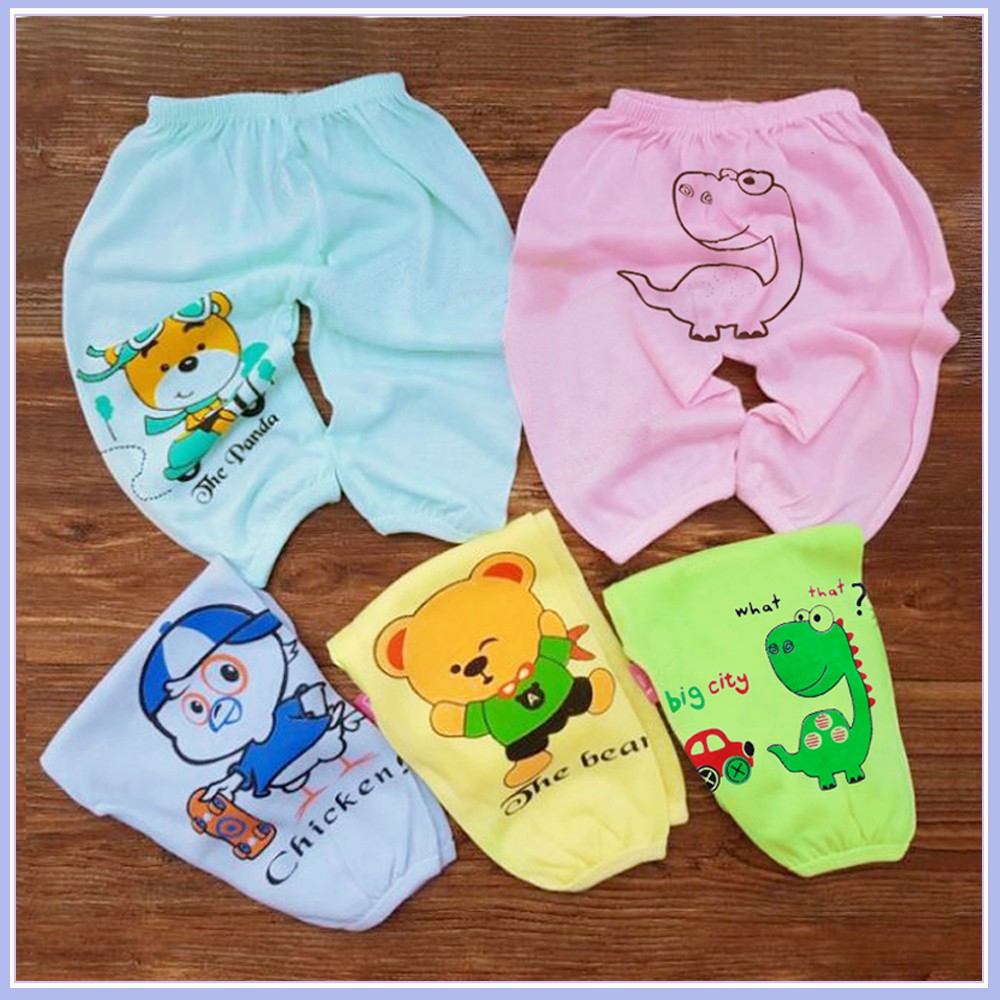 Quần chục dài mông thú (set 10 chiếc) cotton mềm mịn cho bé (2-12kg)- không đường gân mông