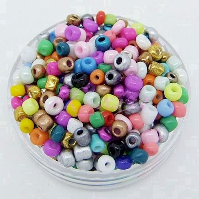 Set 1000 Hạt Thủy Tinh Mini 2mm Nhiều Màu Dùng Làm Trang Sức/ Vòng Tay/ Vòng cổ DIY