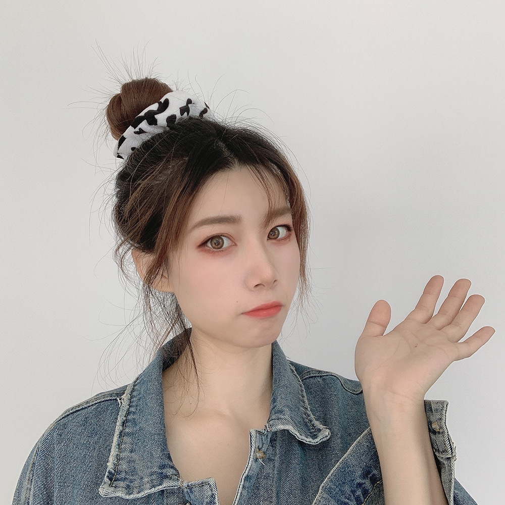 SC39 Elastic Cowhide Textured Hair Bands