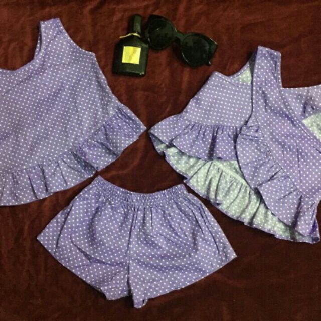 Set đồ bé gái bi chéo