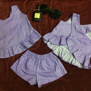 Set đồ bé gái bi chéo